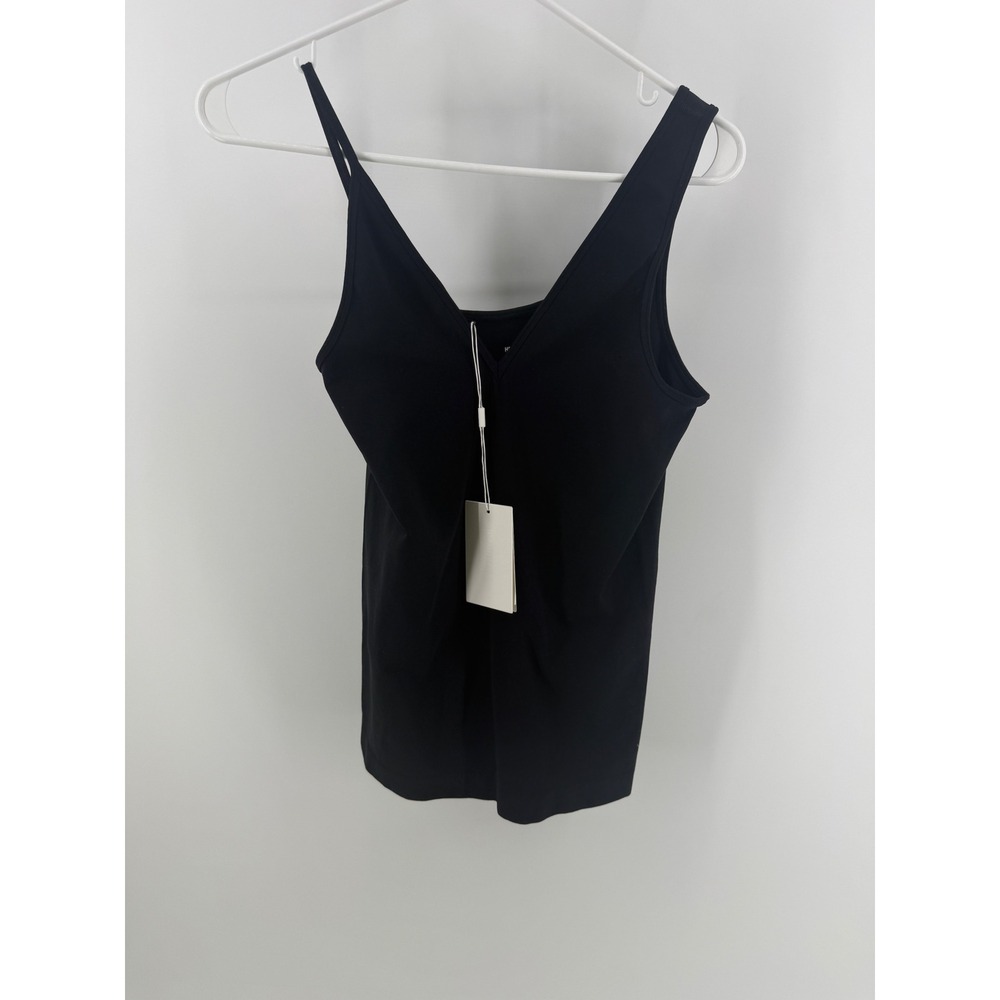 Helmut Lang Asymmetric Tank Top Black Seamless Jersey K06HW503‎ M/L NWT